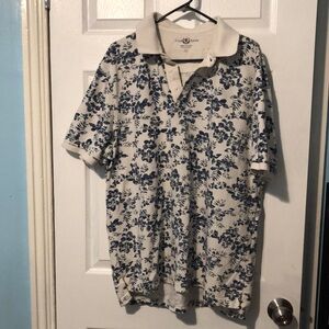 Club Room Men's Blue Floral Shirt